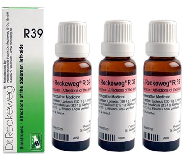 Dr. Reckeweg R39 Affections Of The Abdomen Left Side Drop -22ml (Pack of 3)