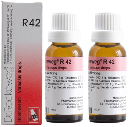 Dr. Reckeweg R42 Varicosis Drops -22ml (Pack of 2)