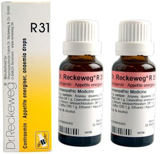 Dr. Reckeweg R31 Increases Appetite And Blood Supply Drops - 22 ml (Pack of 2)