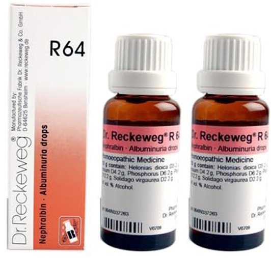 Dr. Reckeweg R64 Albuminuria Drops - 22 ml (Pack of 2)