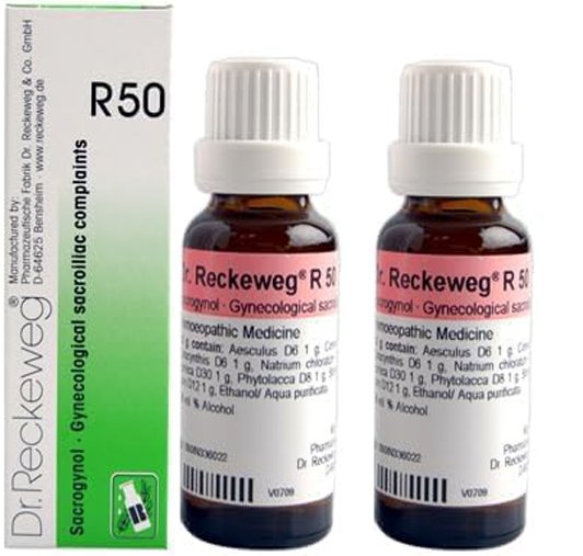 Dr. Reckeweg R50 Gynecological Sacroiliac Complaints Drops - 22 ml (Pack of 2)