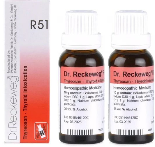 Dr. Reckeweg R51 Thyroid Intoxication Drops - 22 ml (Pack of 2)