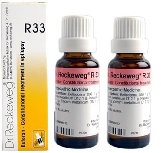Dr. Reckeweg R33 Epilepsy Drops - 22ml (Pack of 2)