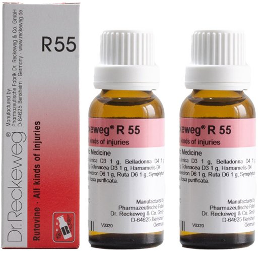 Dr. Reckeweg R55 All Kinds Of Injuries Drops - 22 ml (Pack of 2)