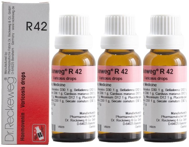 Dr. Reckeweg R42 Varicosis Drops -22ml (Pack of 3)