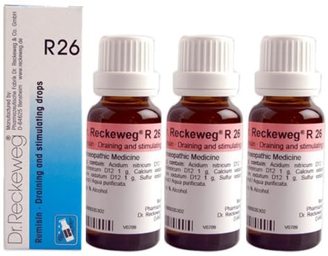 Dr. Reckeweg R26 Draining and Stimulating Drops  - 22 ml (Pack of 3)