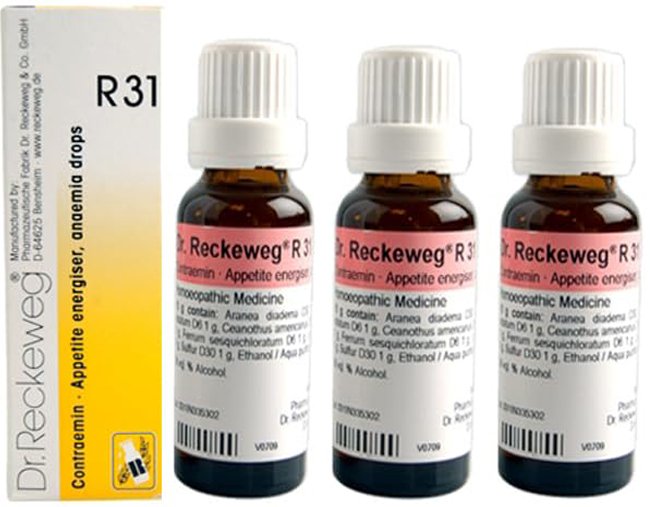 Dr. Reckeweg R31 Increases Appetite And Blood Supply Drops  - 22 ml (Pack of 3)