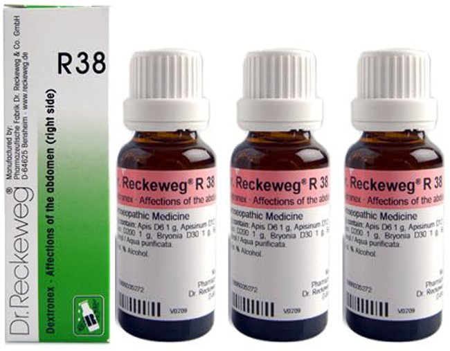 Dr. Reckeweg R38 Affections OF The Abdomen Right Side Drops - 22 ml (Pack of 3)