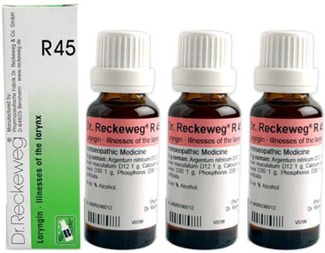 Dr. Reckeweg R45 Illnesses Of The Larynx Drops - 22 ml (Pack of 3)