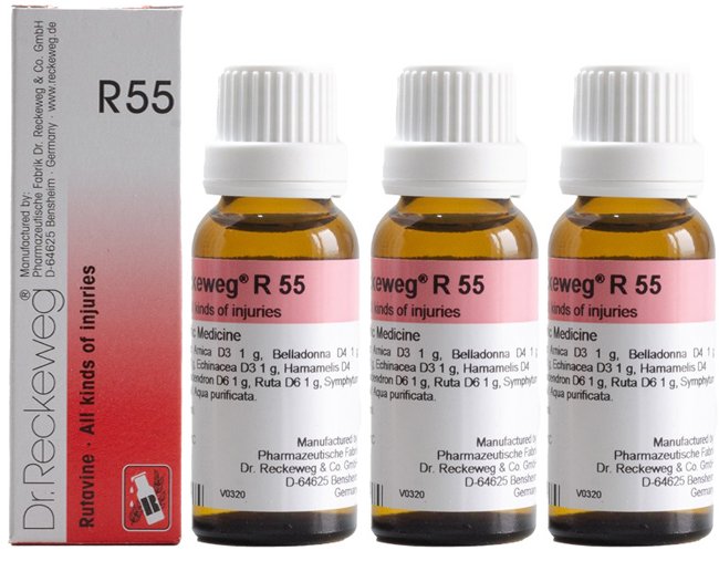 Dr. Reckeweg R55 All Kinds Of Injuries Drops - 22 ml (Pack of 3)