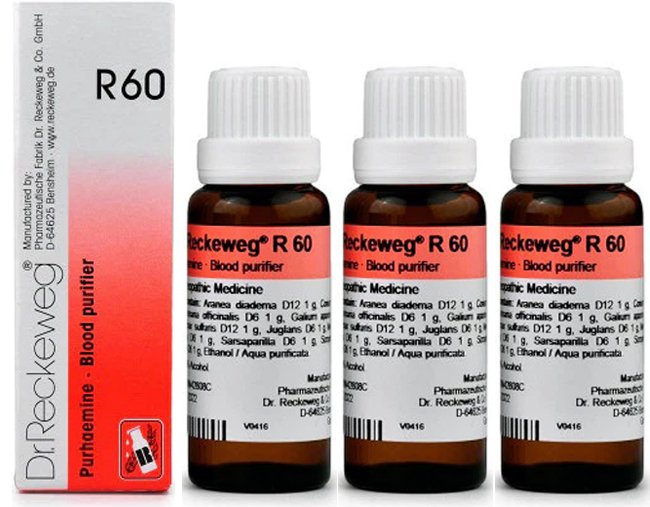 Dr. Reckeweg R60 Blood Purifier Drops - 22 ml (Pack of 3)