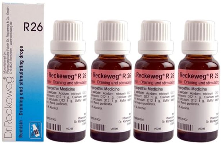 Dr. Reckeweg R26 Draining and Stimulating Drops  - 22 ml (Pack of 4)