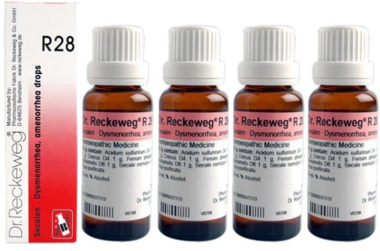 Dr. Reckeweg R28 Dysmenorrhea And Amenorrhea Drops  - 22 ml (Pack of 4)