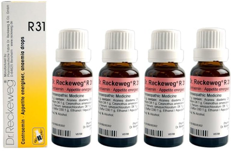 Dr. Reckeweg R31 Increases Appetite And Blood Supply Drops  - 22 ml (Pack of 4)