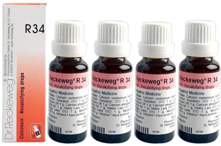 Dr. Reckeweg R34 Recalcifying Drops - 22 ml (Pack of 4)