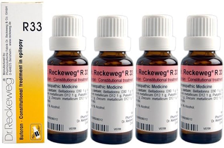 Dr. Reckeweg R33 Epilepsy Drops - 22ml (Pack of 4)