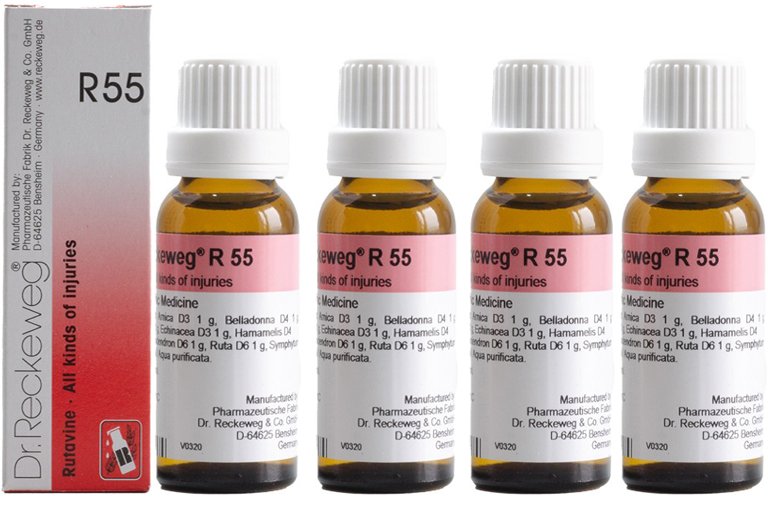 Dr. Reckeweg R55 All Kinds Of Injuries Drops - 22 ml (Pack of 4)