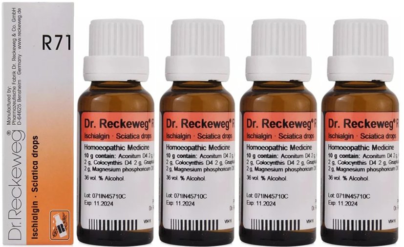 Dr. Reckeweg R71 Sciatica Drop | For Pain Relief - 22ml (Pack of 4)