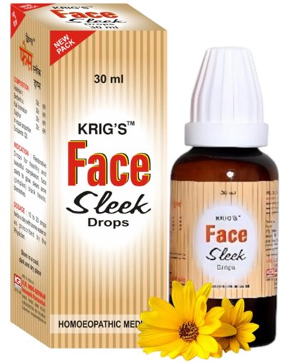 Krigs Face Sleek Drops – Homeopathic Formula for Clear, Radiant Skin - 30 ml